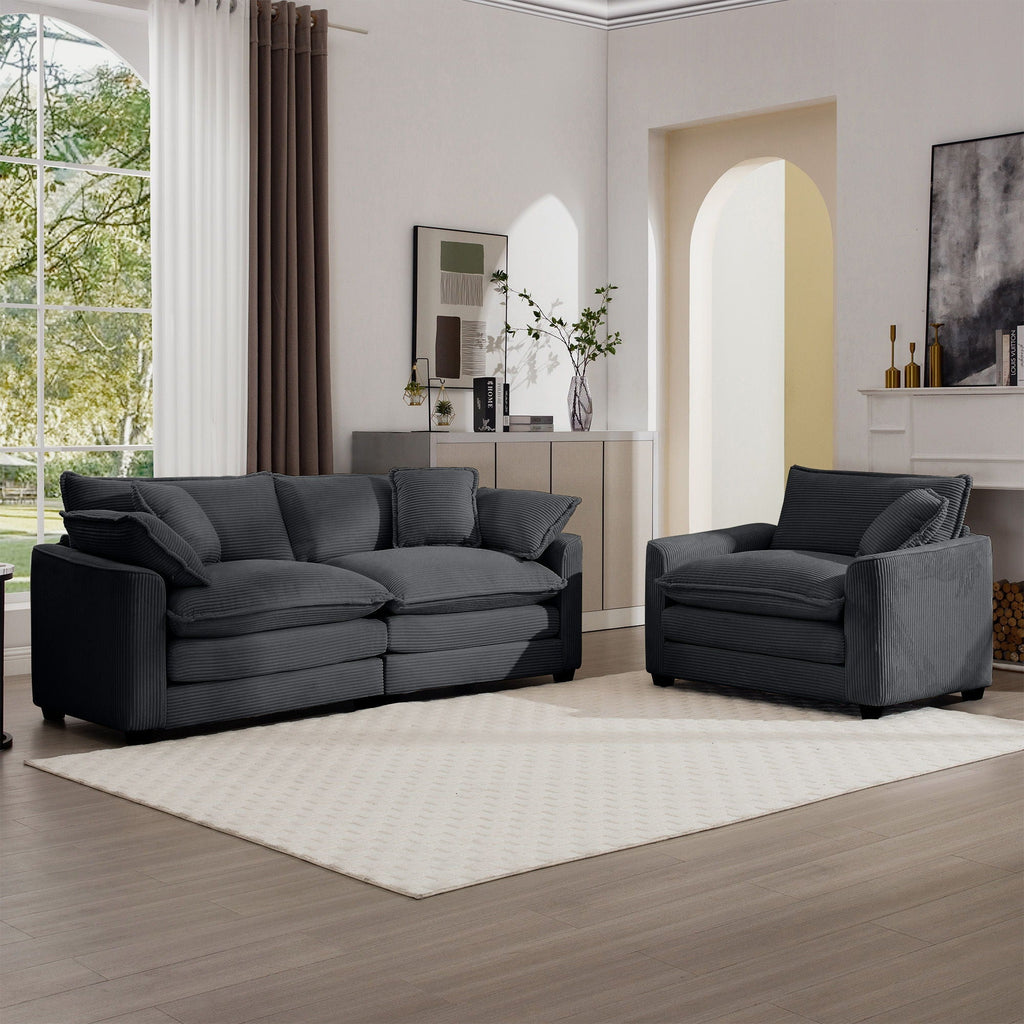 Oversized Deep-Seat Fabric Sofa & Chair Sets
