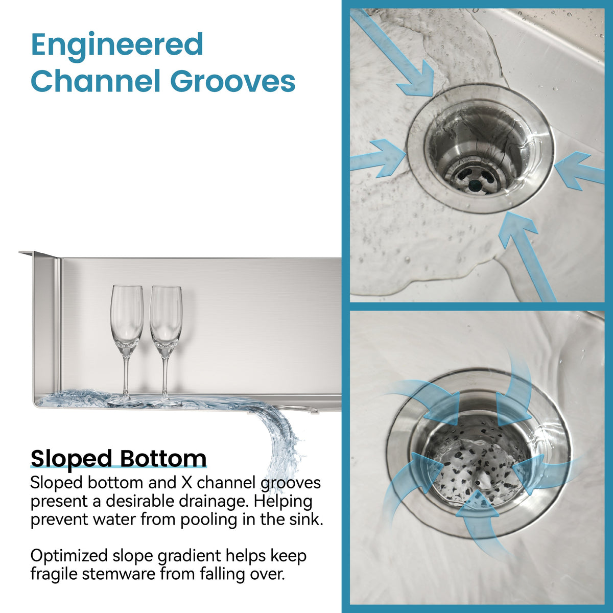 Stainless Steel Kitchen Sink with Single Bowl - Brushed Nickel