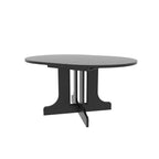 Expandable Oval Farmhouse Dining Table with Removable Leaf and X-Shaped Base - Black