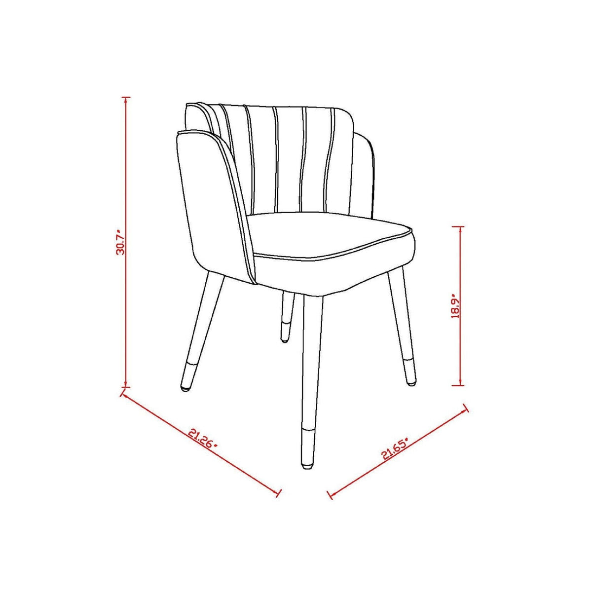 Modern Dining Chair with Solid Wood Frame and Wave Stitching - Multiple Colors