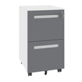 2-Drawer Mobile File Cabinet with Lock - White