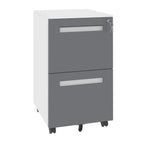 2-Drawer Mobile File Cabinet with Lock - White