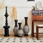 Tall Designer Floor Vase with Elegant 2 Tone - White or Dark Brown