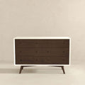 6-Drawer Dresser with Spacious Storage - Dark Brown / White