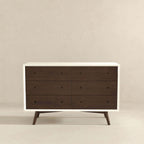 6-Drawer Dresser with Spacious Storage - Dark Brown / White