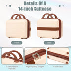Beige 2-Piece Spinner Luggage Set with Hard Shell - Beige