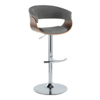 Mid Century Modern Adjustable Height Barstool Set with Swivel – Gray or Beige