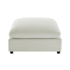 Caylie Upholstered Ottoman with Removable Covers - Beige or Dark Gray