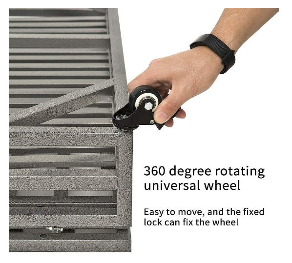 Heavy Duty Dog Crate with Lockable Wheels - Black