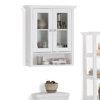 Double Door Wall Cabinet with Adjustable Shelves - Pure White