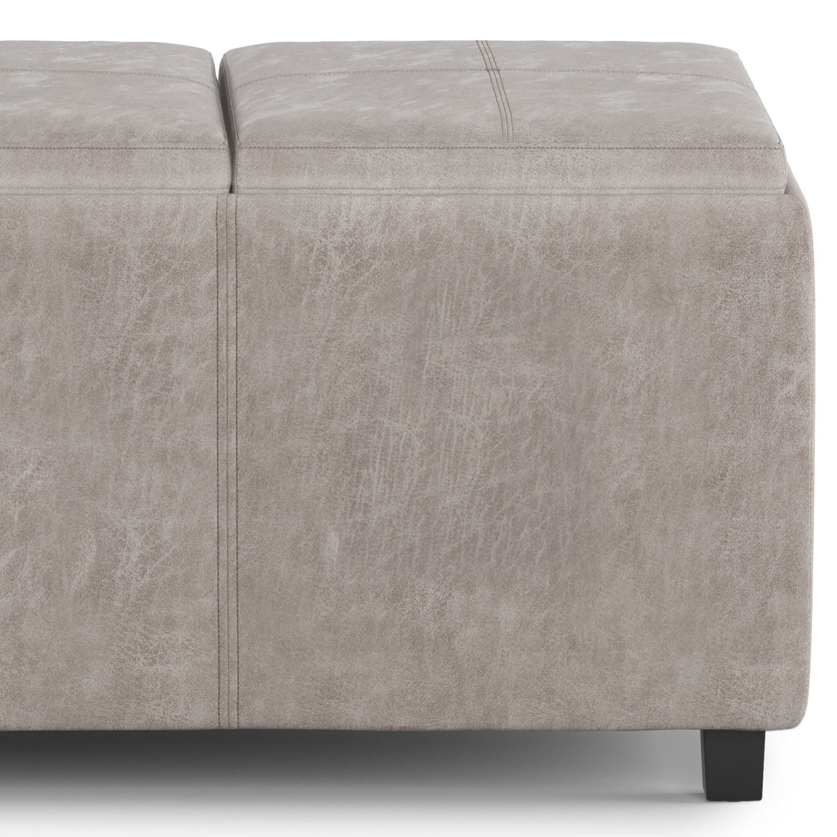 Avalon Upholstered Storage Ottoman with Flip-Over Serving Trays - Multiple Colors