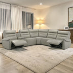 Power Motion Sectional Sofa with Cinematic Console - Light Gray