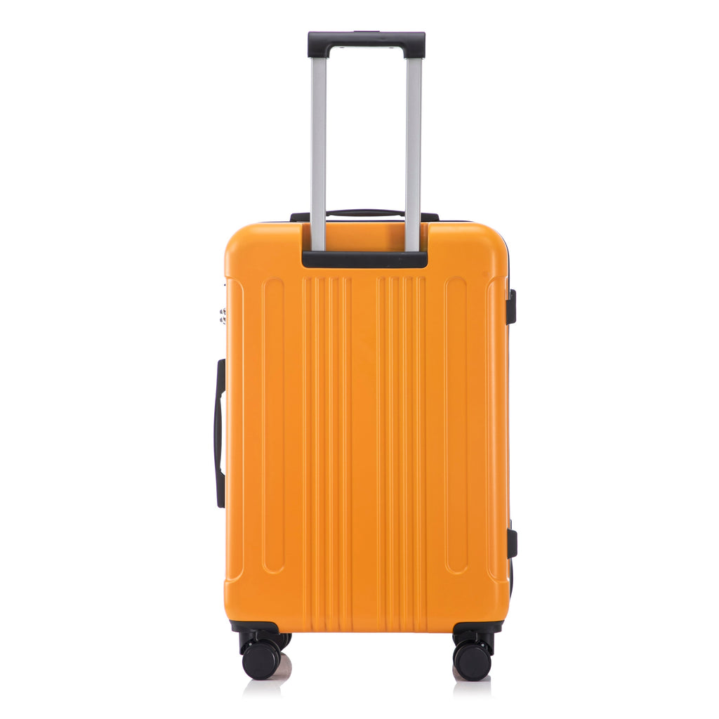 3-Piece ABS Spinner Wheel Luggage Set with TSA Lock - Black and Orange