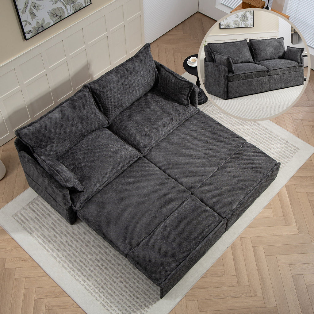 Convertible Sleeper Sofa Bed with Storage and USB/C Charging - Fabric