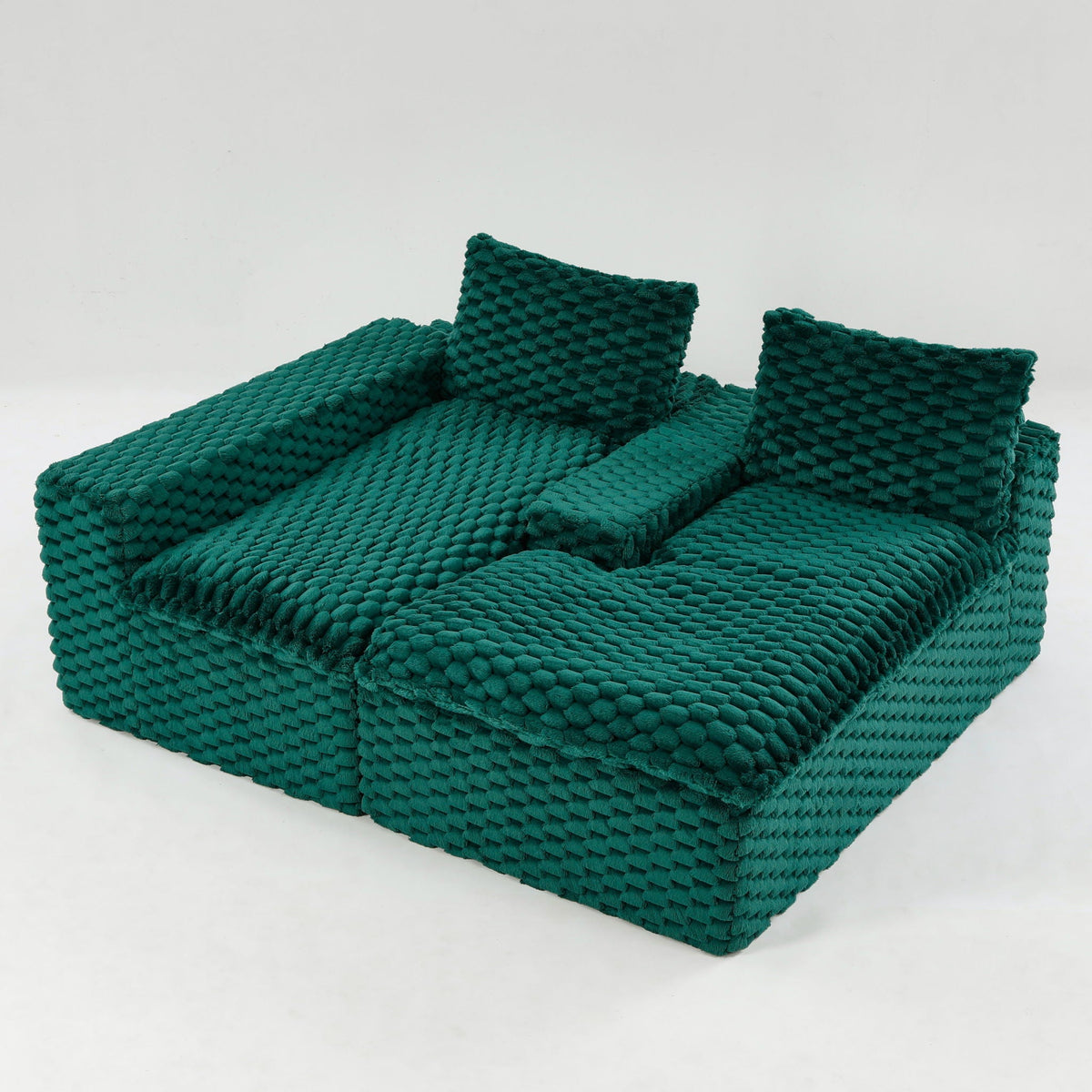 Convertible Modular Sectional Sofa with Twin Seat and Chaise - Multiple Colors