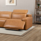 Triple Power Recliner Sofa with Three-Stage Reclining - Tan
