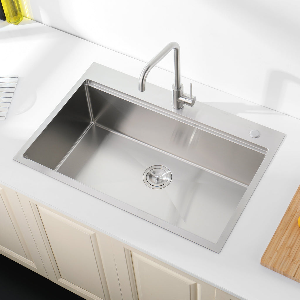 Stainless Steel Kitchen Sink with Single Bowl - Brushed