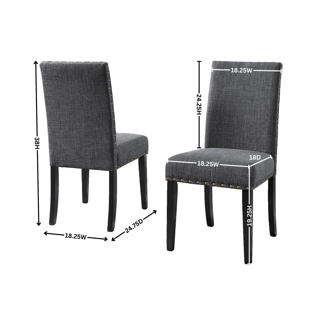 Eleanor Upholstered Dining Chairs with Nailhead Trim - Set of 2