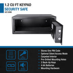 Digital Keypad Cabinet Safe with Programmable Access - Black