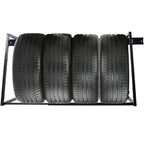 Heavy Duty Adjustable Garage Wall Multi-Tire Rack Storage with 400 lb Capacity - Black
