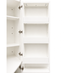 White Corner Kitchen Pantry Cabinet with Vertical Storage - White