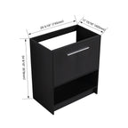 Modern Freestanding Bathroom Vanity with 2 Doors - Light or Dark Brown