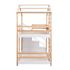 Twin Over Twin Bunk Bed House Bed With Roof and Storage