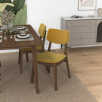 Solid Back Side Chair Set with Mid-Century Modern Design - Multiple Colors