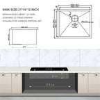 Modern Undermount Stainless Steel Kitchen Sink 16 Gauge, Deep Single Bowl - Gray