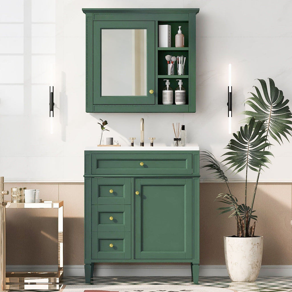 Bathroom Vanity with Medicine Cabinet and Storage - Multiple Colors