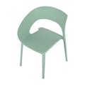 Plastic Accent Chair with UV Resistance and Ergonomic Backrest - Green or Orange