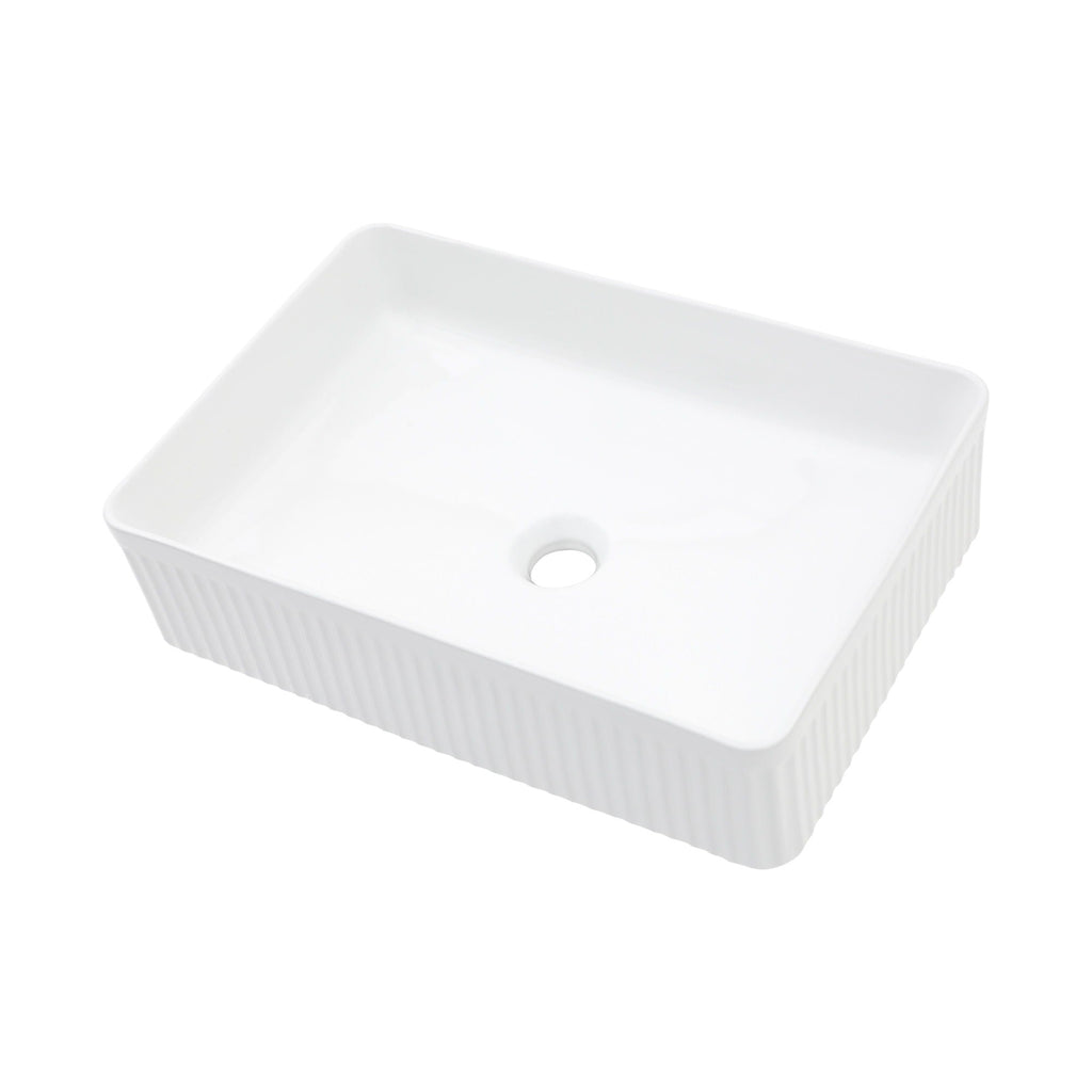 Modern Ceramic Vessel Bathroom Sink with Stain Resistance - White