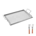 Stainless Steel Flat Top Griddle with Grease Trough - Steel Gray