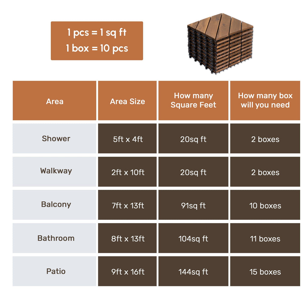 Light Brown Interlocking Deck Tiles with Diagonal Pattern - Outdoor 12" x 12"