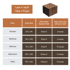 Light Brown Interlocking Deck Tiles with Diagonal Pattern - Outdoor 12" x 12"