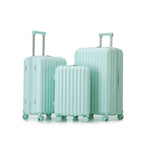 Spinner Wheel Luggage Set with USB Port and Holders - Pink, Black, Green