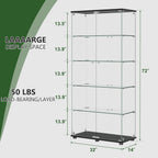 Display Cabinet with Double Doors and Lock - Black
