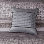 7 Piece Jacquard Comforter Set Grey Taupe King