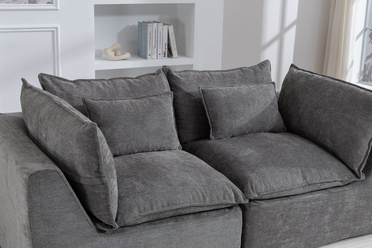 Cloud Couch Oversized Modular Sectional Sofa with Modular Design - Light Waffle Fabric
