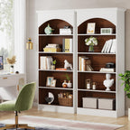 5 Tier Library Bookcase with Waterproof Melamine - White
