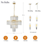 20' Modern Crystal Chandelier with 4-Tier Design - Gold