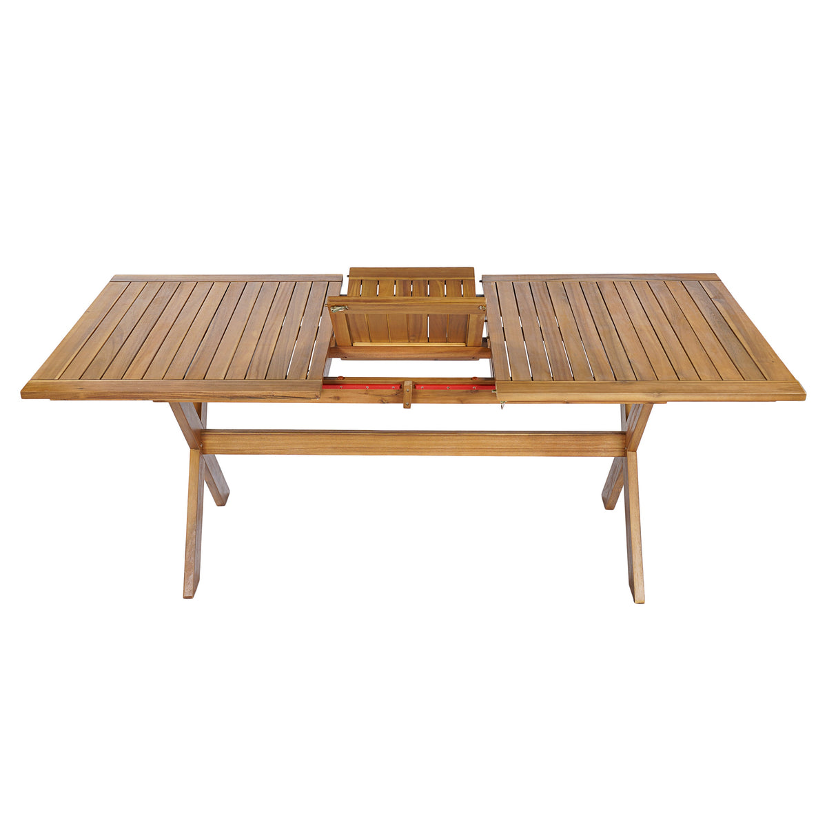 Acacia Wood Outdoor Dining Set 7-Piece with Large Table and 6 Chairs - Teak or Beige