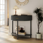 Demi Lune Console Table with 2 Storage Drawers - White, Dark Gray, Dark Brown