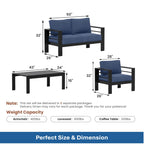 All-Weather Outdoor Patio Set with Thick Cushions - Multiple Colors