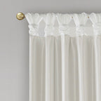 Twist Tab Total Blackout Window Curtain Panel with Thermal Lining - White