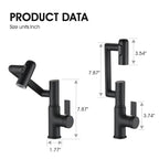 Bathroom Sink Faucet with Spray Function and Temperature Display - Black or Pearl Silver