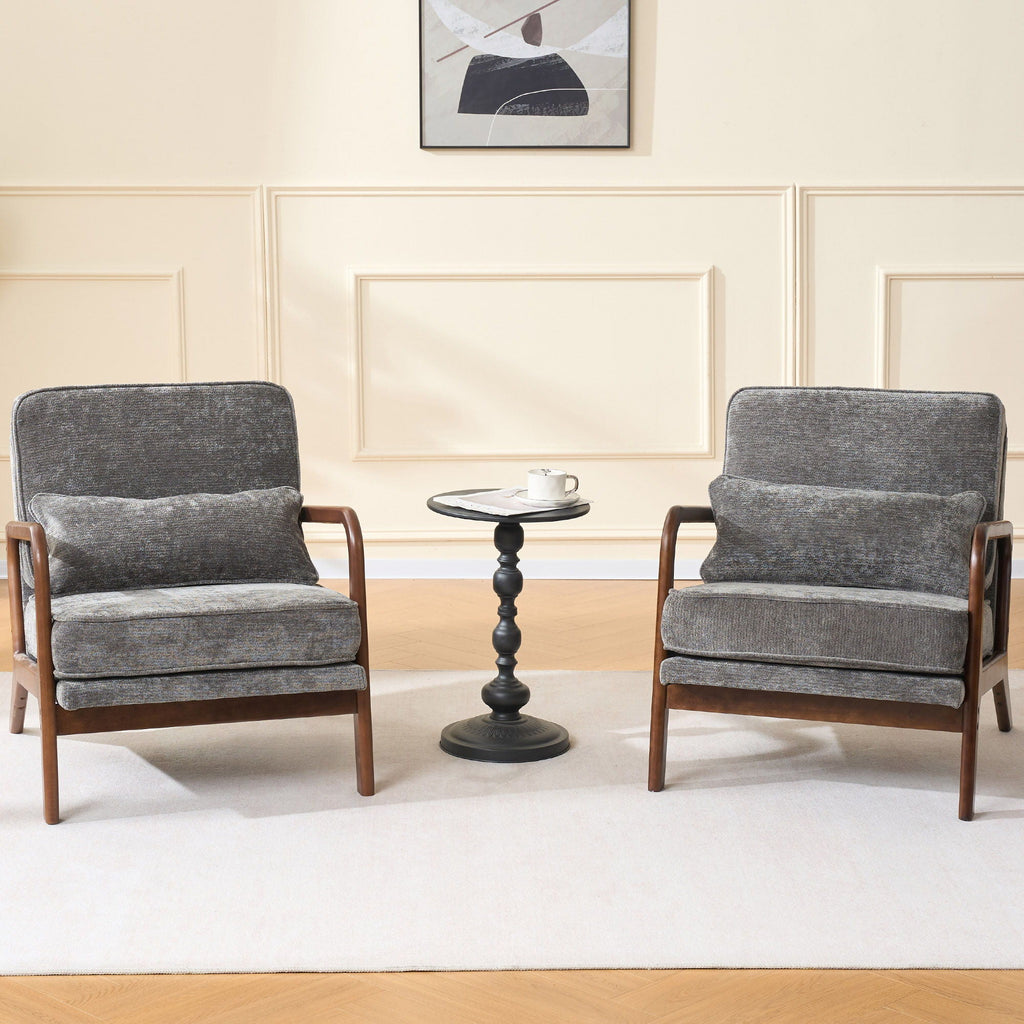 Upholstered Living Room Chair with Curved Armrests - Choice of Color