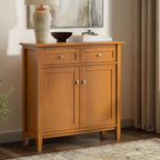 Warm Shaker Entryway Storage Cabinet with Adjustable Shelves - Brown