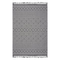 Guros Collection 6.7x9 Rug with Stain-Resistant Polypropylene - Grey+White