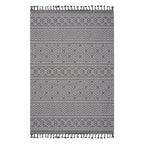 Guros Collection 6.7x9 Rug with Stain-Resistant Polypropylene - Grey+White
